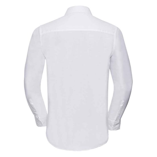 Russell Collection Mens Oxford Tailored Long-Sleeved Formal Shirt (White) - Image 2