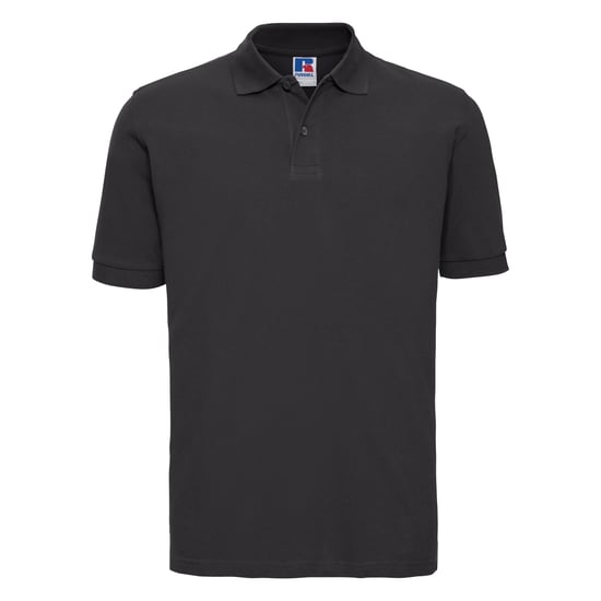 Russell Mens 100% Cotton Short Sleeve Polo Shirt (Black) - Image 1