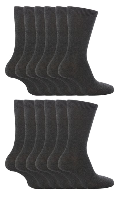 12 Pair Multipack Kids Plain School Socks | Boys & Girls | 3 Sizes | Sock Snob Childrens Cotton Rich Socks - Grey