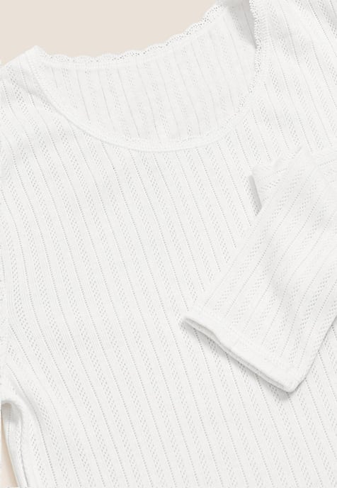 M&S Mujer Lote de 2 camisetas térmicas de punto de manga larga en blanco - Image 6