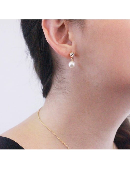 Conjunto de perlas Pauline Full Moon - Oro y cristal - Image 4