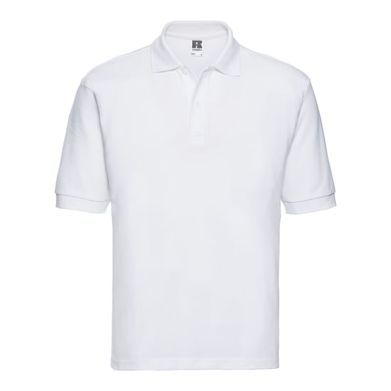 Russell Mens Polycotton Pique Polo Shirt (White) - Image 1
