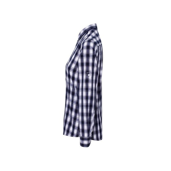 Premier Womens/Ladies Mulligan Checked Long-Sleeved Shirt (White/Navy) - Image 3