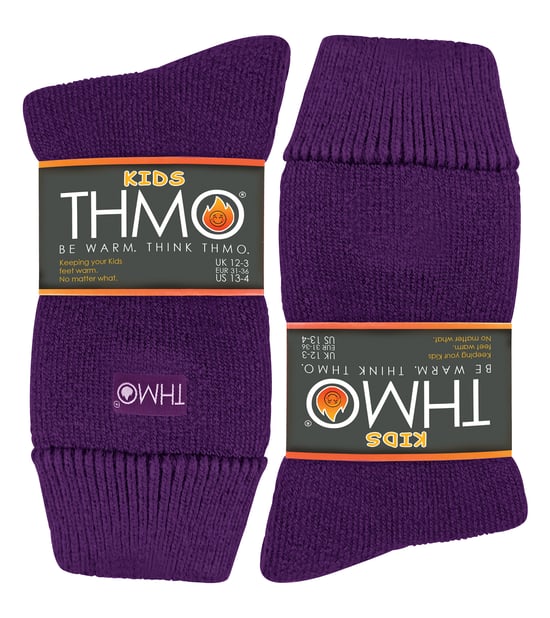 Calcetines térmicos de invierno para niños | THMO | Calcetines de forro polar para niños y niñas - Morado - Image 2