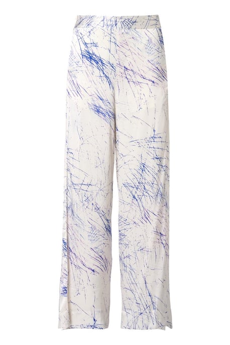 Aiden Print Broek Wit / Navy