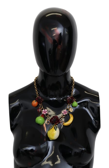 Collar de oro de latón con colgante de fruta, flor y cristal DG logo de Dolce & Gabbana para mujer - Image 1