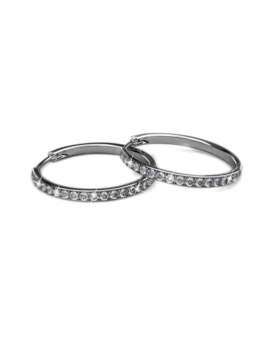 Conjuntos de aros circulares elegantes - Plata y cristal - Image 3