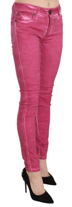 Jeans ajustados de talle medio en terciopelo rosa para mujer de Dolce & Gabbana - Image 2