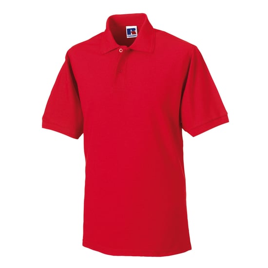 Russell Mens Polycotton Pique Hardwearing Polo Shirt (Bright Red) - Image 1