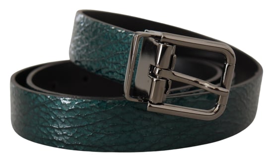 Dolce & Gabbana Men's Belt Green Vernice Foglia Leather Casual Dress
