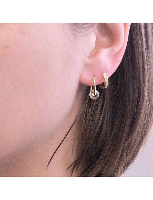 Pendientes con clase - Oro y cristal - Image 2