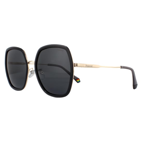 Gafas de sol polarizadas Polaroid Square para mujer en gris y dorado - Image 2