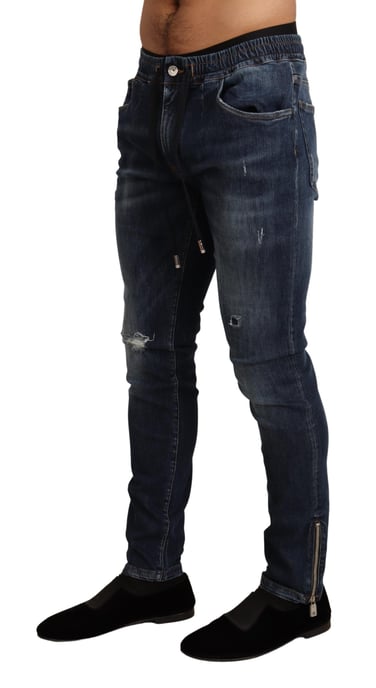 Jeans de mezclilla rasgados de algodón elástico azul para hombre de Dolce & Gabbana - Image 2
