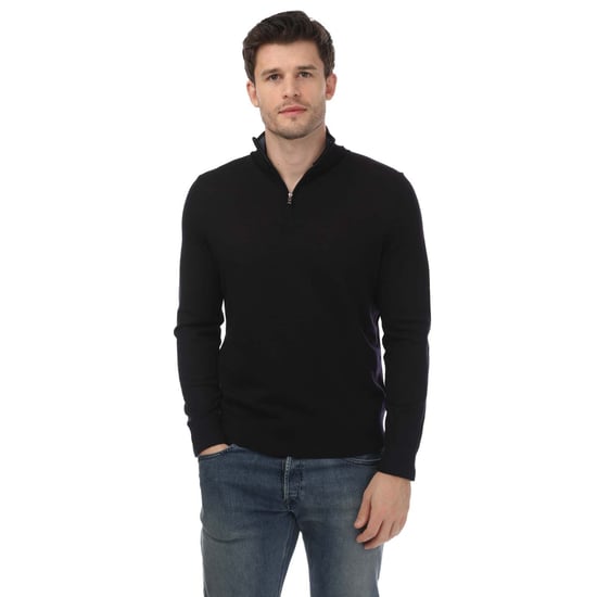 Sudadera de media cremallera de lana merina Ted Baker Limehas para hombre en color navy - Image 1