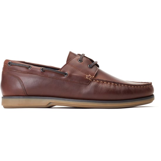 Base London Stern Leather Men's Burnt Brown Boat Shoes - Image 3