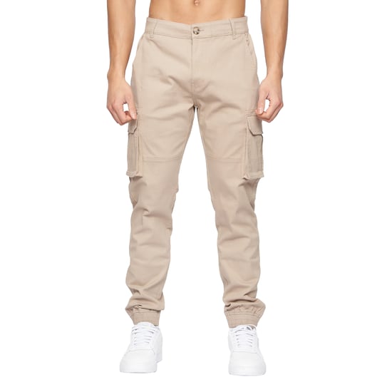 Crosshatch Mens Frentons Cargo Trousers (Stone) - Image 1