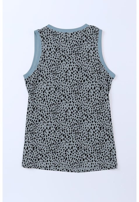 Top sin mangas de leopardo gris de para mujeres - Image 5