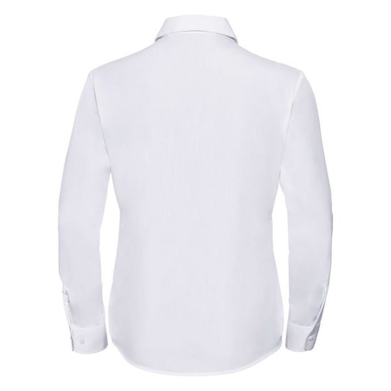 Russell Collection Womens/Ladies Poplin Easy-Care Long-Sleeved Formal Shirt (White) - Image 2