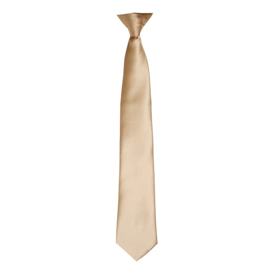 Premier Colours Mens Satin Clip Tie (Khaki) - Image 1