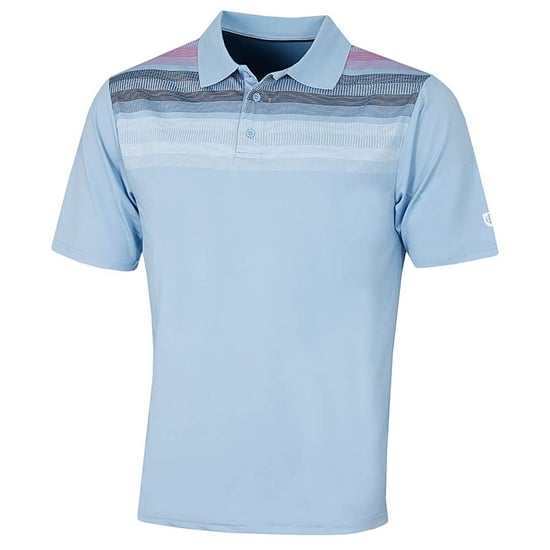 Island Green Matrix Print Mens Blue Golf Polo Shirt