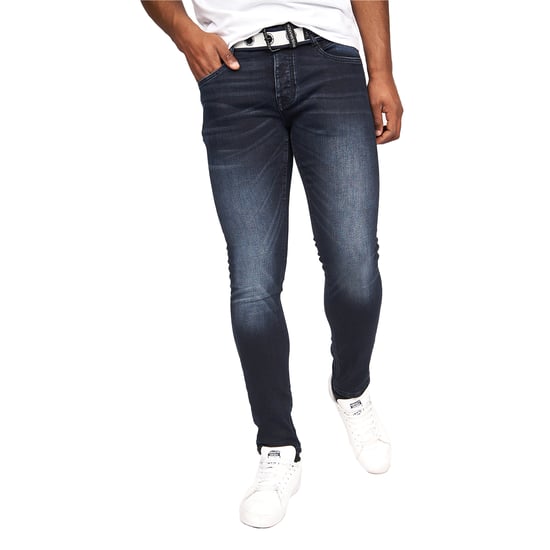 Crosshatch Mens Barbeck Slim Jeans (Blue Black) - Image 4