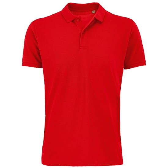 SOLS Mens Planet Pique Organic Polo Shirt (Red) - Image 1