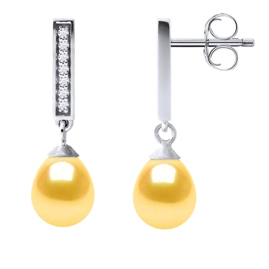 Earrings Dangle Freshwater Pearls 6-7mm Golden Pears Jewelery 925