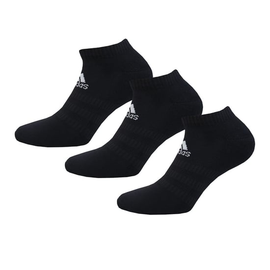 Men's adidas 3-Pack Cushioned Low-Cut Socks in Black - Image 1