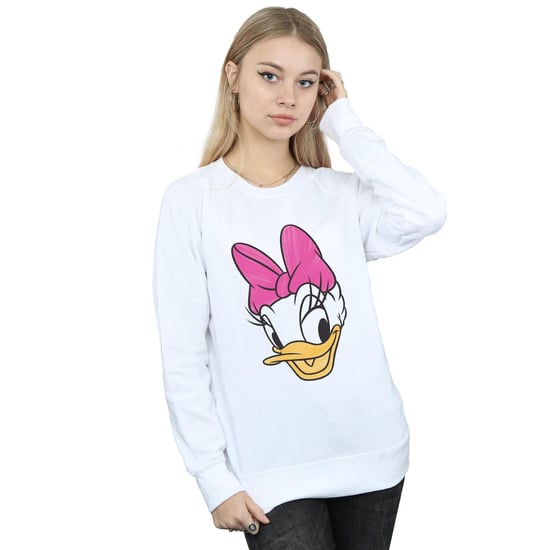 Disney Womens/Ladies Daisy Duck Head Painted Sweatshirt (White)
