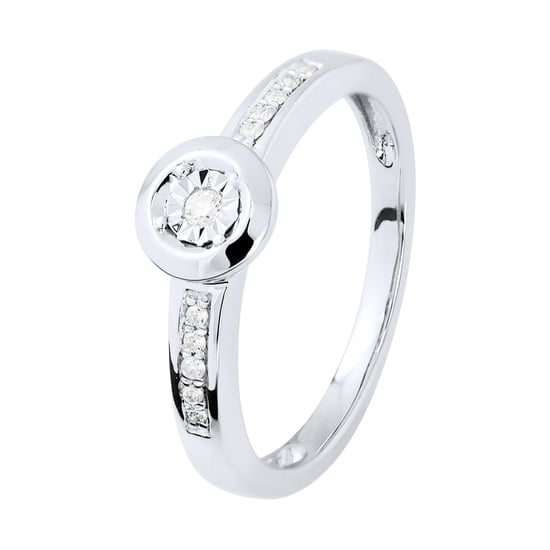 Diamond Solitaire supported 0,070 Cts Illusion 1 Ct white gold
