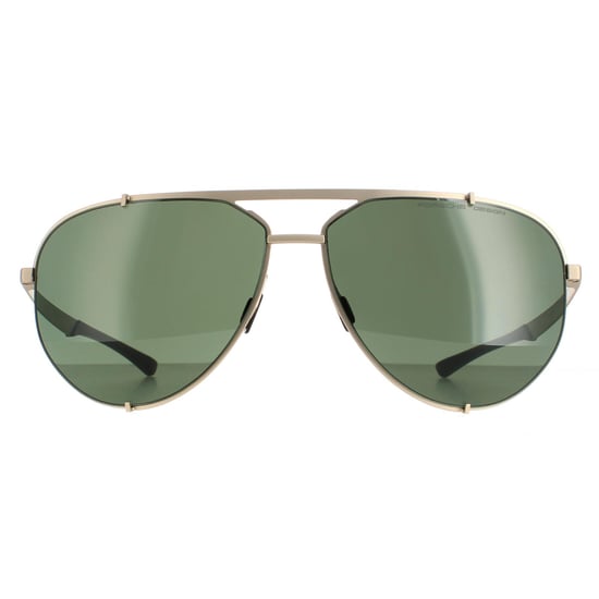 Porsche Design Aviator Mens Light Gold Black Green P8920