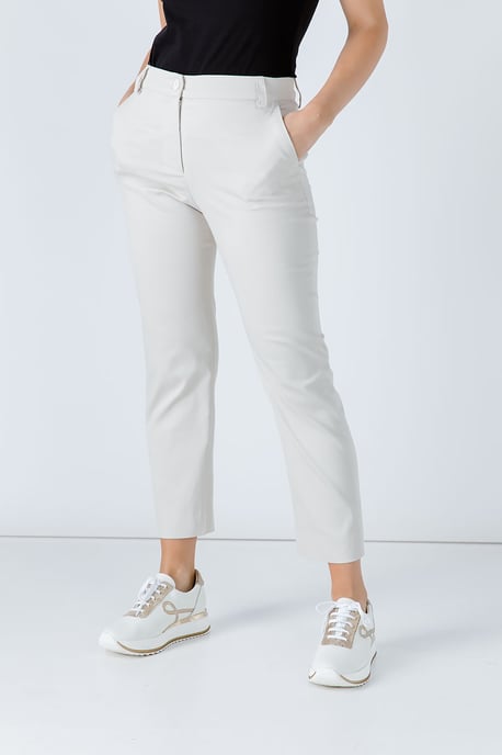 Pantalones elásticos ajustados color arena - Image 1