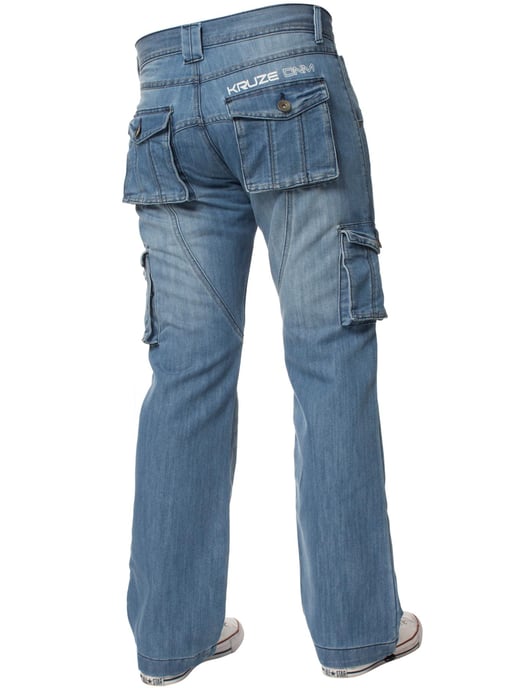 Kruze | Vaqueros de combate cargo para hombre - azul claro - Image 4