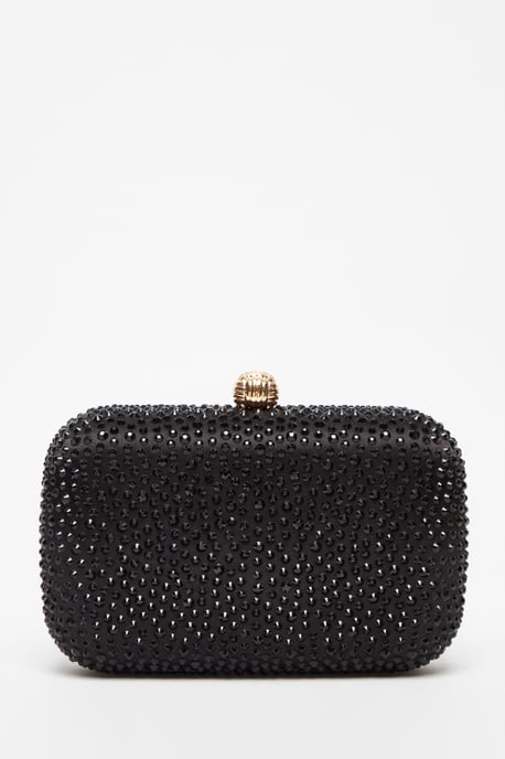 Black Embellished Box Bag