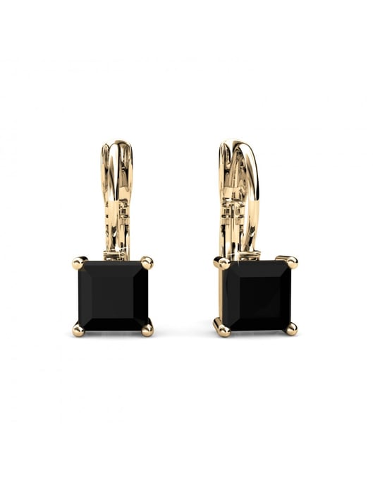 Pendientes Cuadrados - Oro y Negro - Image 6
