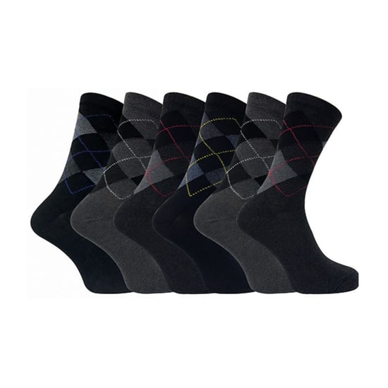 6 pares de calcetines de algodón con estampado de colores para hombre - Image 1