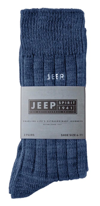 Calcetines de vestir de algodón para hombre | Calcetines de punto de peso medio, calcetines de diario con diseño acanalado - Azul marino / verde azulado - Image 2
