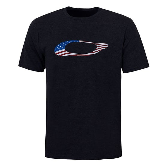 Oakley Short Sleeve Crew Neck Black Mens Ellipse USA T-Shirt 457355 02E