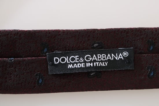 Corbata delgada de seda 100% en burdeos con estampado de Dolce & Gabbana - Image 5
