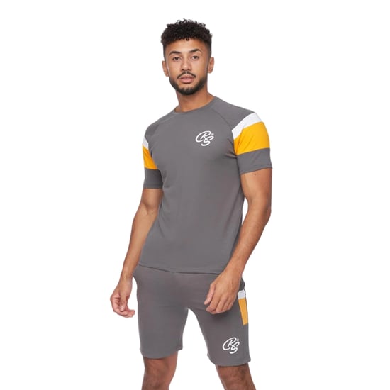 Crosshatch Mens Cremland T-Shirt & Shorts Set (Dark Grey) - Image 1