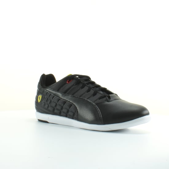 Puma Ferrari Pedale 4 Black Leather Mens Lace Up Trainers 305504 02