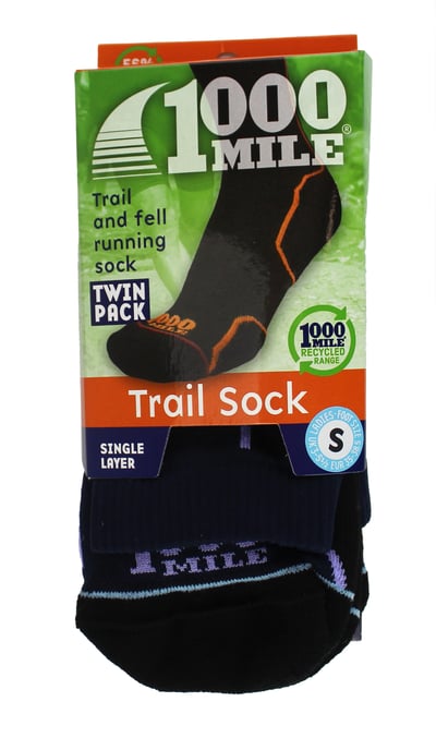 1000 Mile - 2 Pack Ladies Trail Repreve Calcetines de una capa para correr - Azul marino - Image 2