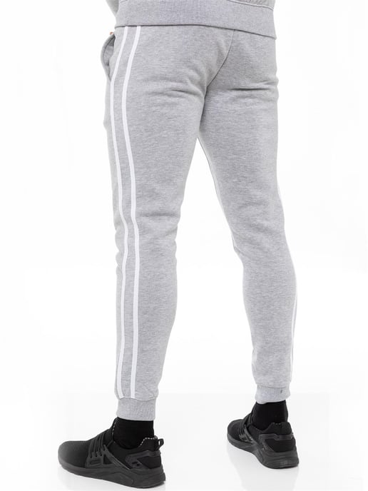 Enzo | Mens Pullover Tape Hoodie Tracksuit Set - Grey