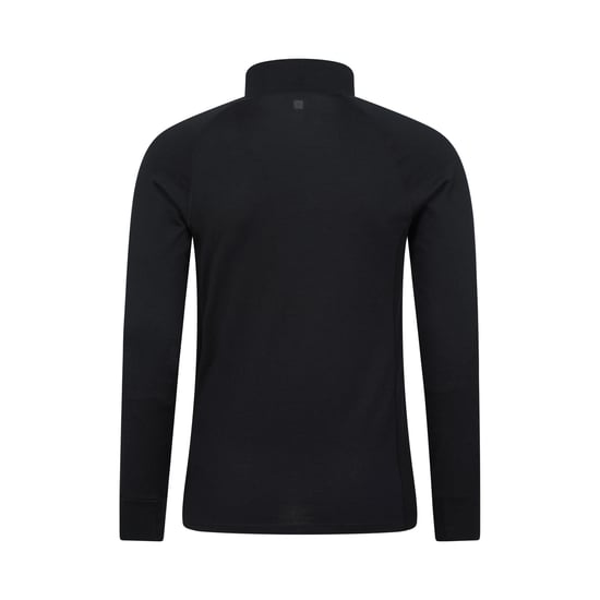 Mountain Warehouse Mens Summit Merino Wool Funnel Neck Thermal Top (Black) - Image 2