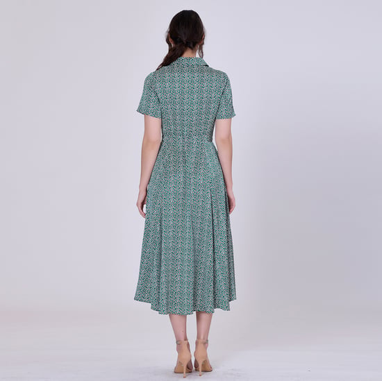 Vintage graphic print shirt dress