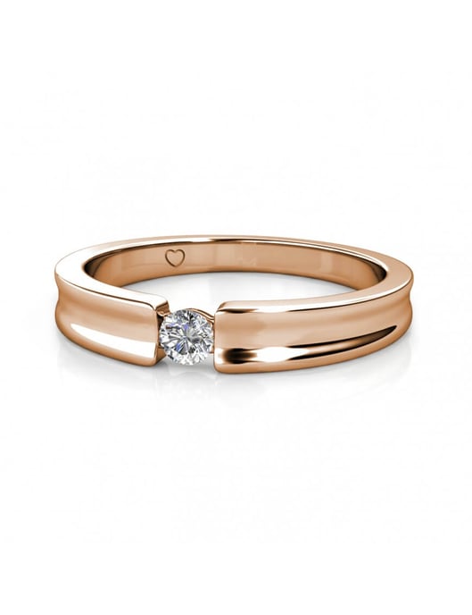 Anillo Simplicity - Oro rosa y cristal - Image 4