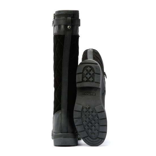 Barbour Oak Tall Suede/Leather Women's Black Boots - Image 4