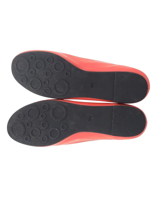 Marc Jacobs Mouse Print Ballet Flats in Orange Patent Leather - Image 6