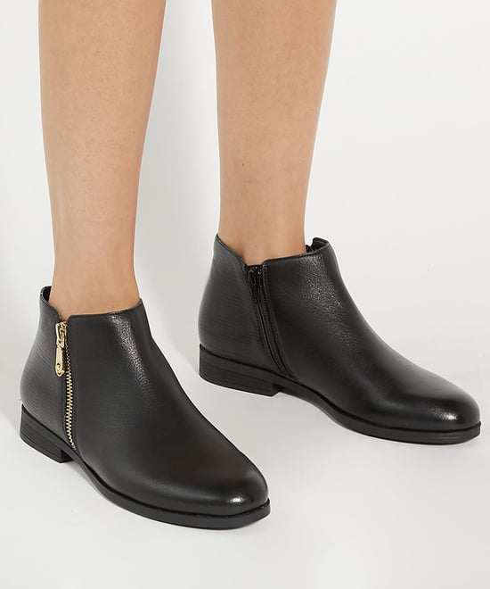Dune Ladies Pandias - Croc Effect Detail Low Heel Boots