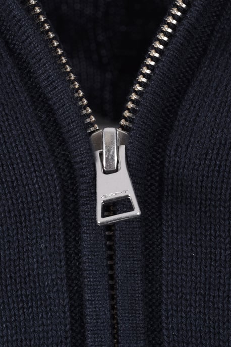 Gant Cotton Cable Half Zip Knitwear Evening Blue